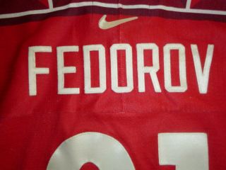 Vintage 1998 Nike Team Sports Sergei Fedorov Russia Hockey Jersey 52 ADULT 8