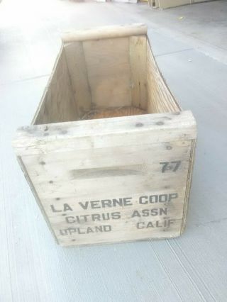 Vintage 1925 La Verne Coop Citrus Assn Upland Calif 77 Wood Crate
