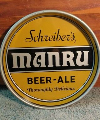 Vintage Schreibers Manru Beer Ale Thoroughly Delicious Tray