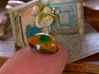 Antique Miniature Dollhouse Glass Millefiori Paperweight Italy Peacock Eye 1880s