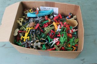 Big Box Of Vintage And Other Plastic Figures