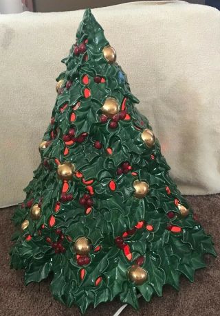 Vintage Ceramic Lighted Christmas Tree Atlantic Mold