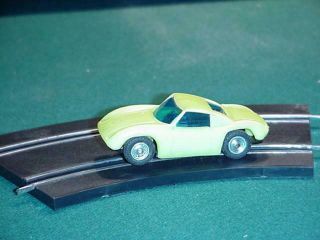 Vintage 1968 Cragstan Lime Green Porsche Battery Operated 1/43 Slot Car