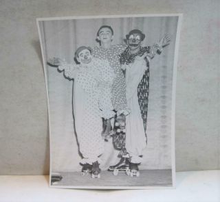 Vtg 1955 Ohio Penitentiary Inmate Christmas Clown Show 7x5 Black & White Photo