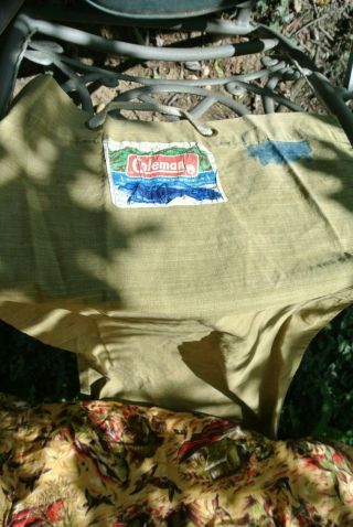 Vtg 60 70 ' s Coleman Duck Geese Tent Hunting Flannel Green Red TAN Sleeping Bag 3