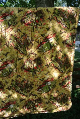 Vtg 60 70 ' s Coleman Duck Geese Tent Hunting Flannel Green Red TAN Sleeping Bag 4