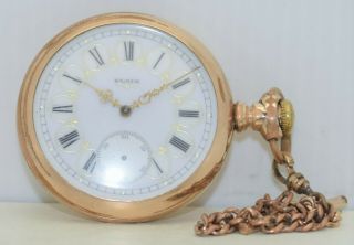 Vintage Elgin Pocket Watch 16s 15j Gr 185 C.  1899 Fancy Dial In Fahys Montauk Of