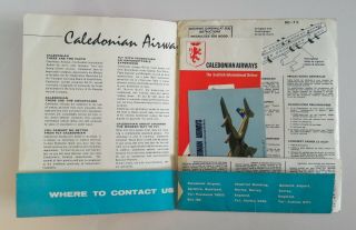 Caledonian Airways Scottish Airlines DC - 7C Brochure Ephemera Flight Vintage 60s 4