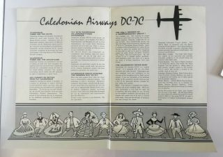 Caledonian Airways Scottish Airlines DC - 7C Brochure Ephemera Flight Vintage 60s 5