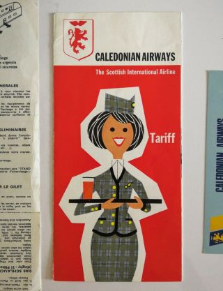 Caledonian Airways Scottish Airlines DC - 7C Brochure Ephemera Flight Vintage 60s 6
