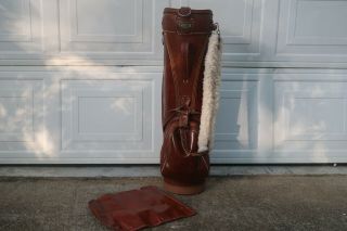 Voit Brown Golf Bag With Cover Vintage Old School Made In Usa