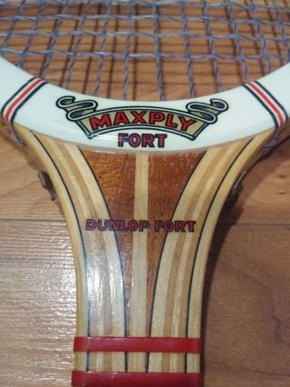 Vintage Dunlop Maxply Fort Wood Tennis Racquet Medium 4 5/8 Made in England Rare 2