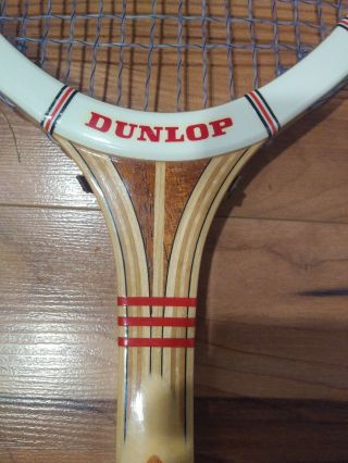 Vintage Dunlop Maxply Fort Wood Tennis Racquet Medium 4 5/8 Made in England Rare 7