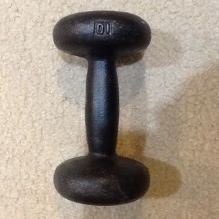 One Vintage 10 Pound Dumbell/barbell