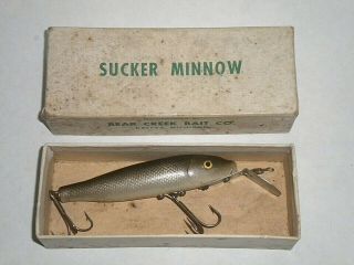 Vintage Bear Creek Sucker Minnow Lure W/ Box