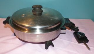 Saladmaster 11 " Electric Skillet 7817 With Vapo Lid Vintage Stainless