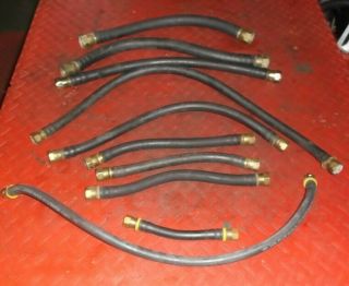 Vintage Sprint Car Race Car Rubber Lines With Brass Fittings