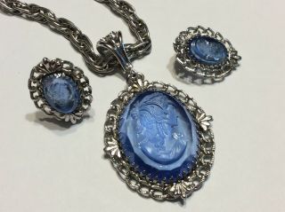 Vintage Necklace And Earring Set Intaglio Whiting And Davis