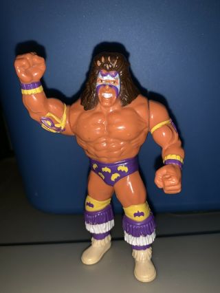 Vintage 1991 Wwf Wrestling Hasbro The Ultimate Warrior Purple Trunks Figure