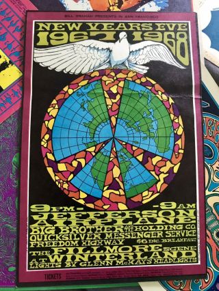 (9) Bill Graham Vintage 1960’s Authentic Psychedelic Postcards - 5
