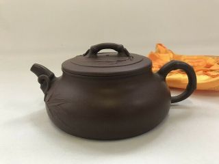 Pottery Tea Pot Lidded Kyusu Kettle Signed Cloth Case Bag Japanese Vtg D164