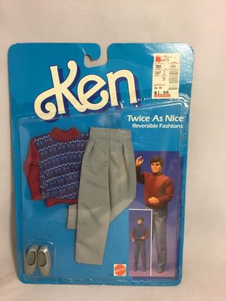Mattel 1985 Vintage Ken Twice As Reversible Fashions - Nrfb - Foreign Issue