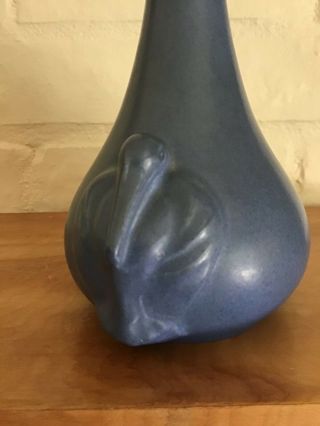 Vintage FLORAMICS Art Pottery Matte Blue Pelican Vase Tampa Florida 7