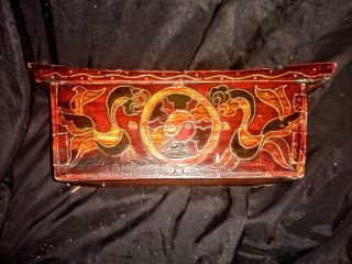 VINTAGE ANTIQUE CHINESE hand PAINTED BOX,  with drawer 2