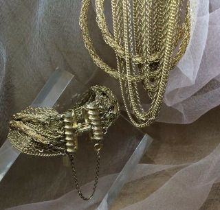 Vintage VENDOME Golden Multistrand Choker Necklace & Bracelet For Minor Repair 2