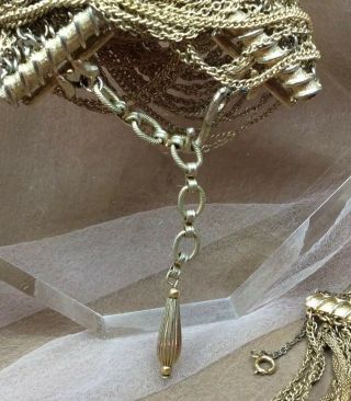 Vintage VENDOME Golden Multistrand Choker Necklace & Bracelet For Minor Repair 7