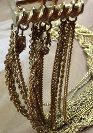 Vintage VENDOME Golden Multistrand Choker Necklace & Bracelet For Minor Repair 8