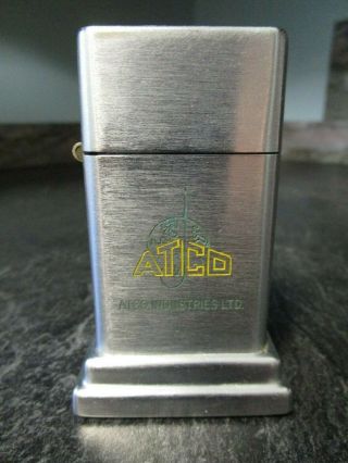 Large Vintage Zippo Table Lighter - Atco Industries Advertising