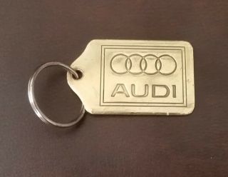 Audi Vintage Solid Brass Keychain 1980s,  Hallmark Brass