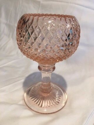 Vintage Westmoreland English Hobnail Pink Depression Glass Round Footed Goblet