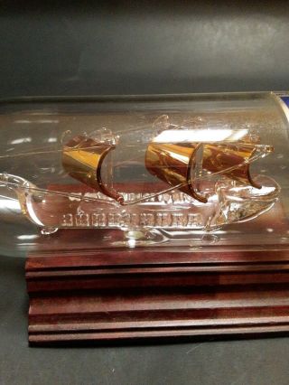 Vintage Art Glass Mayflower Ship In A Bottle Hand Blown 8 " Long