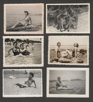 Lqqk 6 Vintage 1940s/50s Originals,  A Few Swell Swimsuit Girls Next Door 33