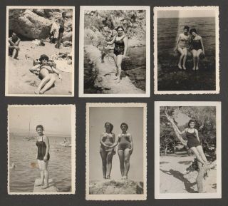 Lqqk 6 Vintage 1940s/50s Originals,  A Few Swell Swimsuit Girls Next Door 32