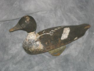 Crude Vintage Duck Decoy - Some White Paint - Rudder And Weight On Bottom