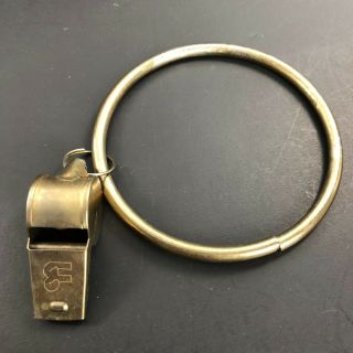 Vintage Referee Whistle Metal With Patina Coach Sports