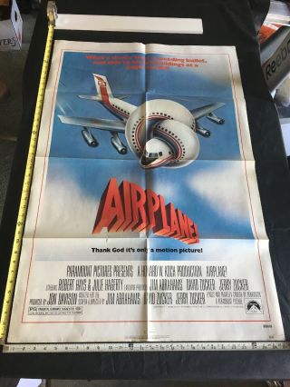 Vintage 1980 Airplane Comedy 1 - Sh Litho Theater Movie Poster L Nielsen