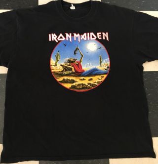 Vintage Iron Maiden T Shirt Somewhere Back in Texas 2008 San Antonio 2X Anvil 2