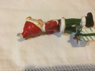 Vintage Josef Originals Pixie Elf Santa Figurine,  Christmas Holiday Sprite 6.  5” 4