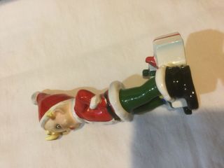 Vintage Josef Originals Pixie Elf Santa Figurine,  Christmas Holiday Sprite 6.  5” 6