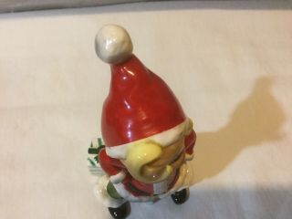 Vintage Josef Originals Pixie Elf Santa Figurine,  Christmas Holiday Sprite 6.  5” 7