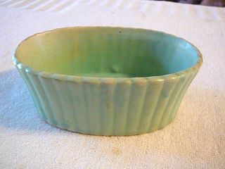 Vintage Marked Brush Mccoy Pottery Light Green Oval Planter,  161 - R,  6 3/8 " Long