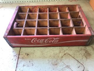 Wood Vintage Coca Cola Coke Case Carrying Crate Soda Pop Wooden