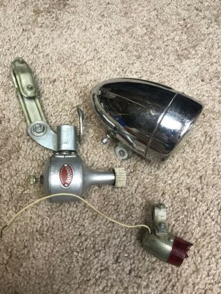 Vintage Bicycle Head Set Radsonne Made In Germany - Headlight And Taillight