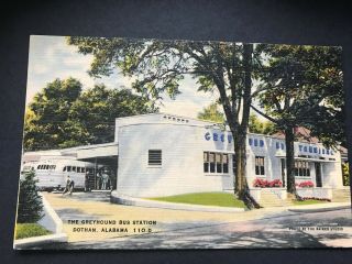 The Greyhound Bus Station Dothan Alabama Al Vintage Postcard