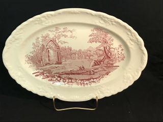 Vintage English Abbey Red 11 1/4” Oval Platter