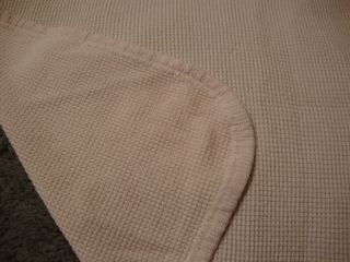 Vintage Curity Baby Pink Thermal Waffle Weave Acrylic Blanket Swaddle Oct7